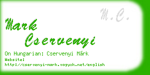 mark cservenyi business card