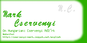 mark cservenyi business card